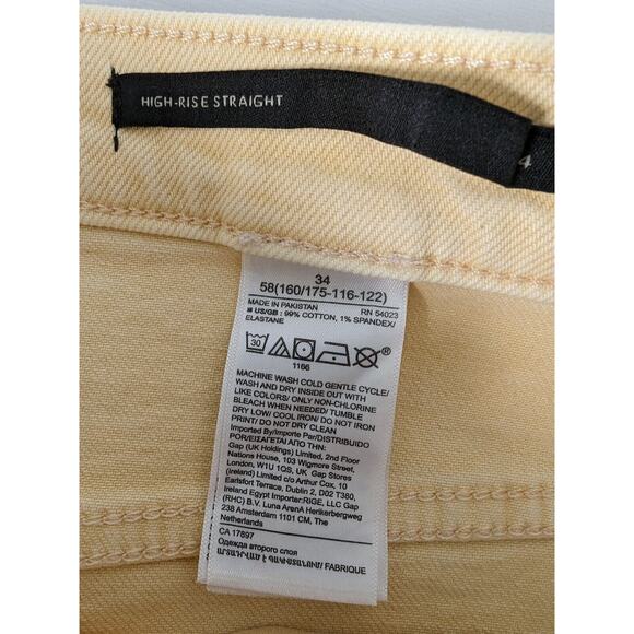 Banana Republic Hi-Rise Straight Ankle Button Fly Jeans Size 34 Poppy New - Picture 9 of 11